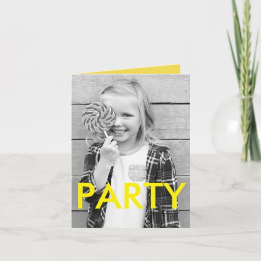 Invitation Sunny Fun Minimal moderne Photo Enfant Anniversair (Devant)