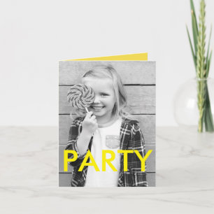 Invitation Sunny Fun Minimal moderne Photo Enfant Anniversair