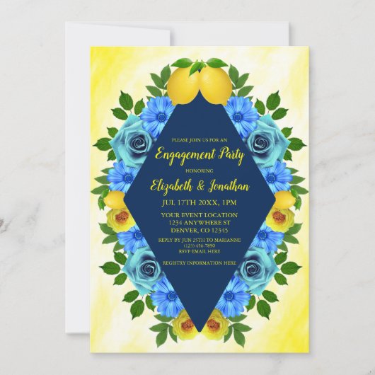 Invitation Sunny Lemon Floral (Devant)