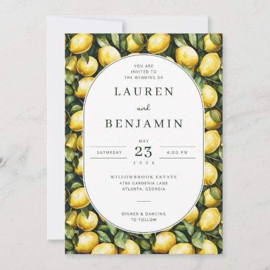 Invitation Sunny Lemon Mariage (Devant)