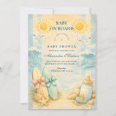 Invitation Sunny Surf Vibes Baby Shower (Devant)