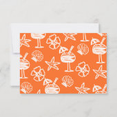 Invitation Sunny Tropical Main dessinée mariage RSVP (Dos)