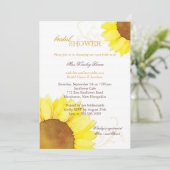 Invitation Sunny Watercolor Sunflowers Fête des mariées (Debout devant)