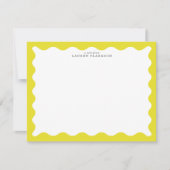 Invitation Sunny Yellow Wavy Frame Note Card (Devant)