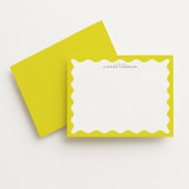 Invitation Sunny Yellow Wavy Frame Note Card