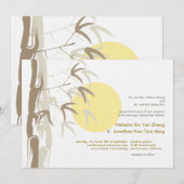 Invitation Sunrise Bamboo Zen Nature tropicale Mariage chinoi (Devant / Derrière)