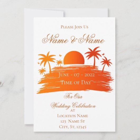 Invitation Sunrise Sunset Thunder Cove (Devant)