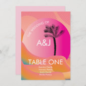 Invitation Sunrise Tropical Gras Rose Orange Table Siège (Devant / Derrière)