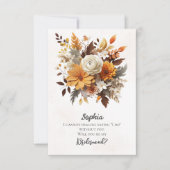 Invitation Sunset Autumn Florals Proposition de la servante (Devant)