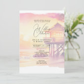 Invitation Sunset Beach Destination Mariage côtier (Debout devant)