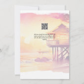 Invitation Sunset Beach Destination Mariage côtier (Dos)