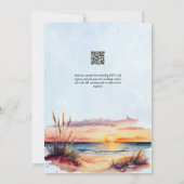 Invitation Sunset Beach Destination Mariage côtier (Dos)