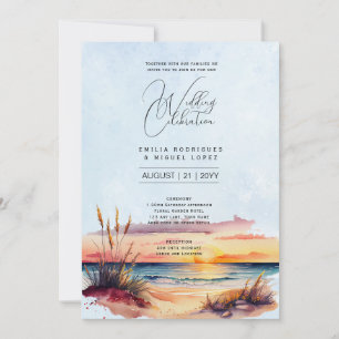 Invitation Sunset Beach Destination Mariage côtier