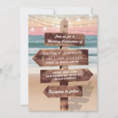 Invitation Sunset Beach Destination Tropicale Mariage (Devant)