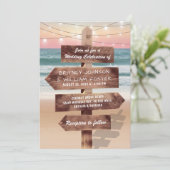 Invitation Sunset Beach Destination Tropicale Mariage (Debout devant)