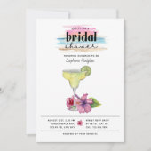 Invitation Sunset Beach Margarita et Hibiscus Fête des mariée (Devant)