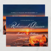 Invitation Sunset Beach Mason Jar Dîner de répétition nocturn (Devant / Derrière)