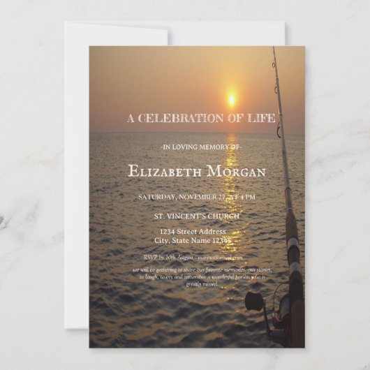 Invitation Sunset Beach Pêche Fête De La Vie (Devant)