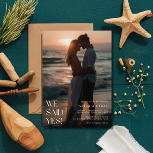 Invitation Sunset Beach Photo Nous Avons Dit Oui Mariage