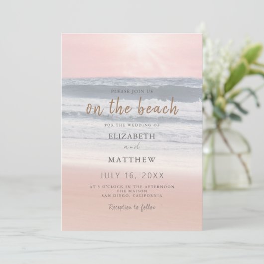 Invitation Sunset Beach Wedding | Oceanside Wedding (Debout devant)