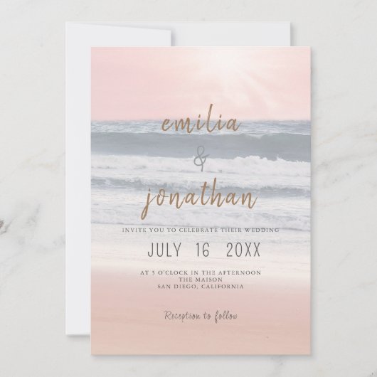 Invitation Sunset Beach Wedding | Oceanside Wedding (Devant)