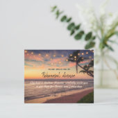 Invitation Sunset Beach Wedding, Palm, Dîner de répétition lu (Debout devant)