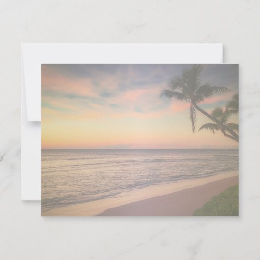 Invitation Sunset Beach Wedding, Palm, Dîner de répétition lu (Dos)