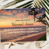 Invitation Sunset Beach Wedding, Palm, Dîner de répétition lu