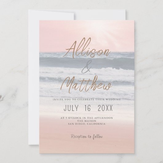Invitation Sunset Beach Wedding | Seaside Wedding (Devant)