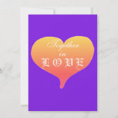 Invitation Sunset Hearts Violet Argent Monogramme Mariage (Dos)
