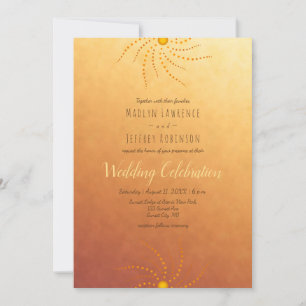 Invitation Sunset ombre soleil points mandala mariage