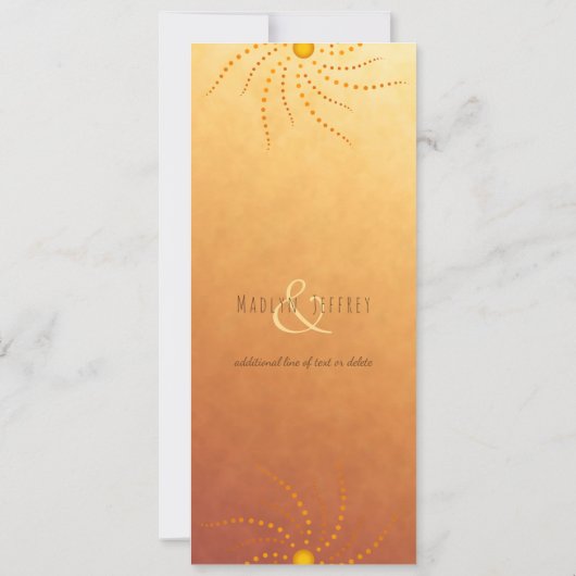 Invitation Sunset ombre soleil points mandala mariage (Dos)