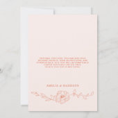 Invitation Sunset Orange Mariage élégant (Dos)