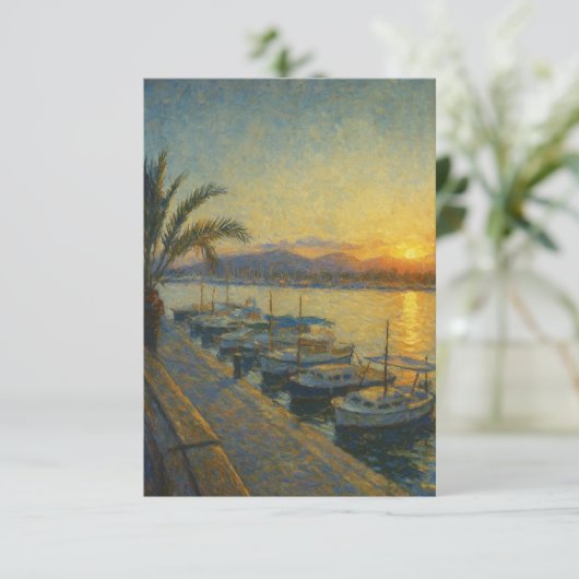 Invitation Sunset over a Mediterranean Harbour (Debout devant)