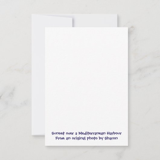 Invitation Sunset over a Mediterranean Harbour (Dos)