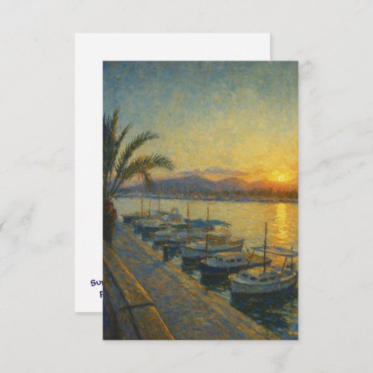 Invitation Sunset over a Mediterranean Harbour (Devant / Derrière)