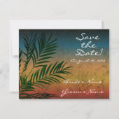 Invitation Sunset Palm Tree Branch Enregistrer la date (Devant)
