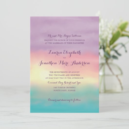 Invitation Sunset Romance | MARIAGE (Debout devant)