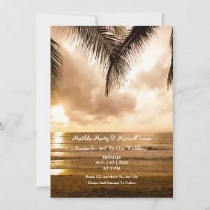 Invitation Sunset Romance : Mariage sur la plage