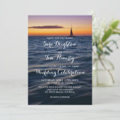 Invitation Sunset Sail Contemporary Nautical Wedding Invitati (Debout devant)