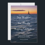 Invitation Sunset Sail Contemporary Nautical Wedding Invitati<br><div class="desc">Un choix décontracté moderne dans les invitations de mariage,  ce design fonctionne bien pour les mariages côtiers ou de destination ou tout mariage avec un thème nautique. Prêt à customiser avec vos informations spécifiques.</div>
