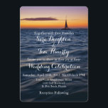 Invitation Sunset Sail Contemporary Nautical Wedding Invitati<br><div class="desc">Un choix décontracté moderne dans les invitations de mariage,  ce design fonctionne bien pour les mariages côtiers ou de destination ou tout mariage avec un thème nautique. Prêt à customiser avec vos informations spécifiques.</div>