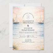 Invitation Sunset Sailboat Seaside Wedding (Devant)