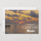 Invitation Sunset Salutations de Cancun Mexico Postcard (Devant)