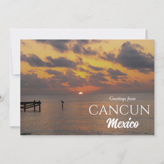 Invitation Sunset Salutations de Cancun Mexico Postcard (Devant)