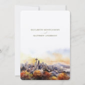 Invitation Sunset Silhouette Seattle Sauvegarder la date (Dos)