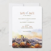 Invitation Sunset Silhouette Seattle Sauvegarder la date (Devant)