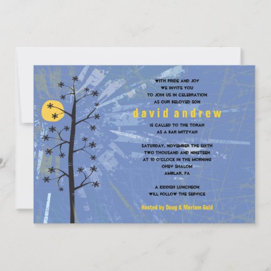 Invitation Sunset Tree Bar Mitzvah (Devant)