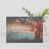 Invitation Sunset Tree Lights Rustic Mariage extérieur Invite (Debout devant)