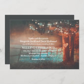 Invitation Sunset Tree Lights Rustic Mariage extérieur Invite (Devant / Derrière)